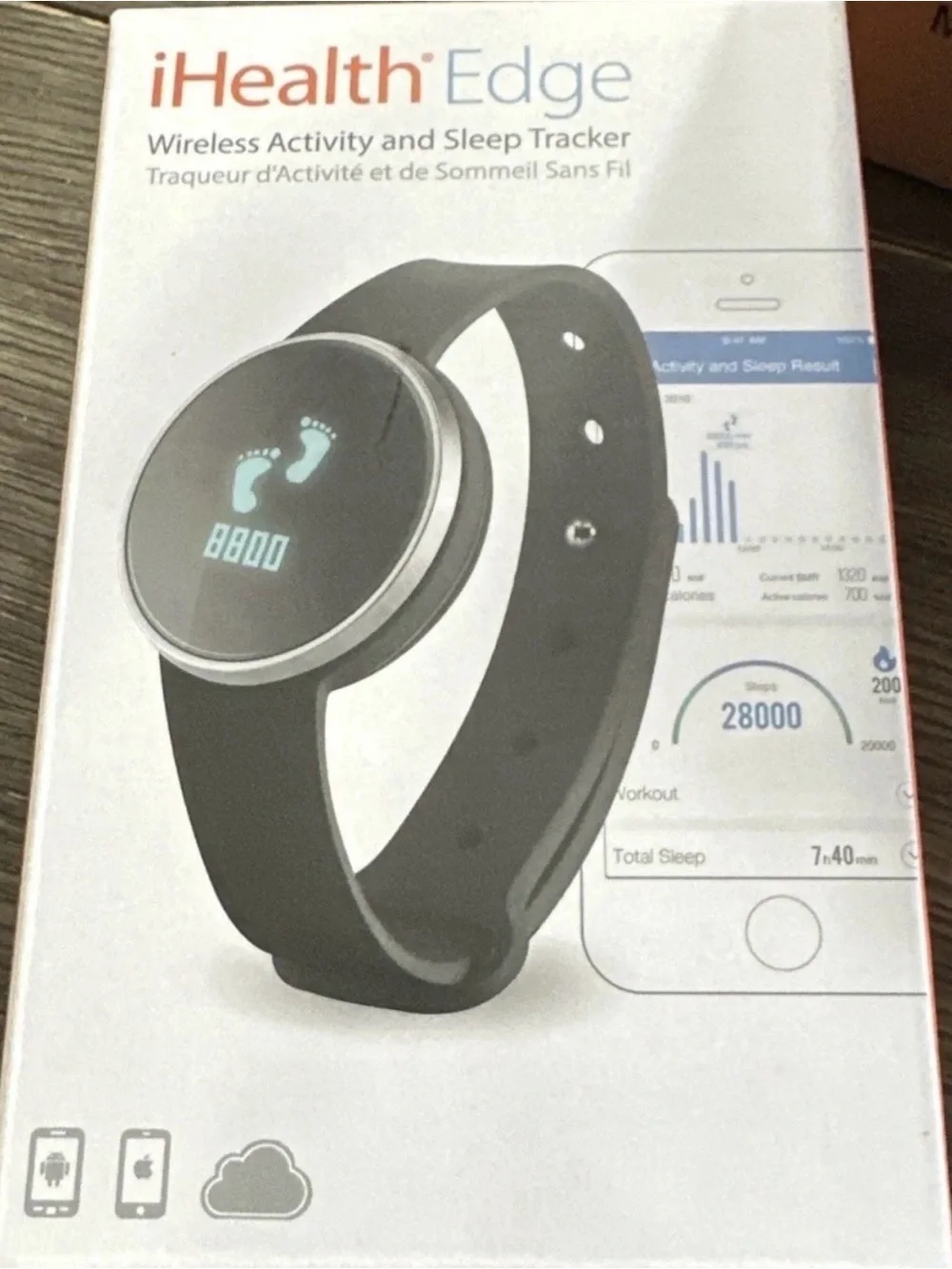 Edge Wireless Activity & Sleep Tracker - Black